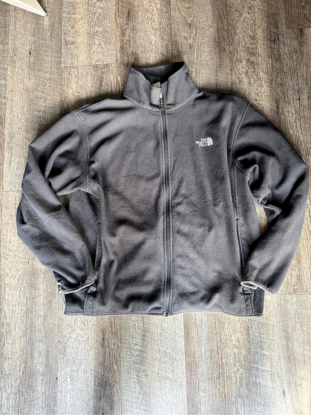 The North Face Men's Gray Full Zip Fleece Jacket Size Large